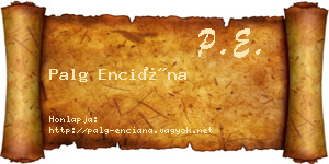 Palg Enciána névjegykártya